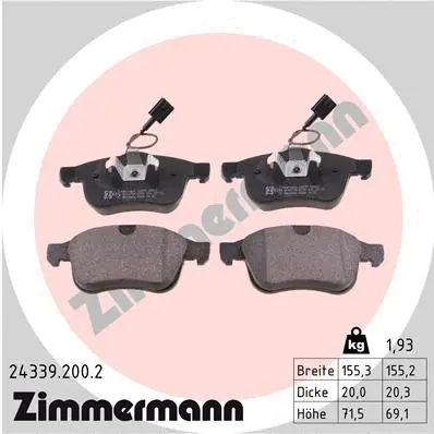Brake Pad Set, disc brake (24339.200.2)
