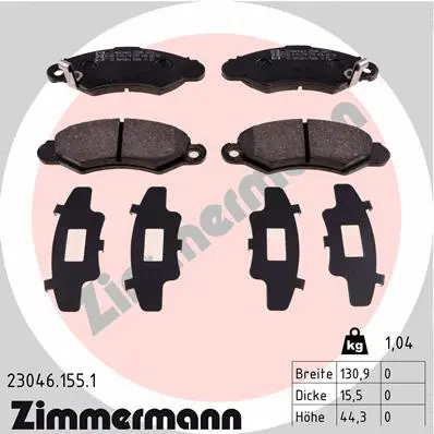 Brake Pad Set, disc brake (23046.155.1)