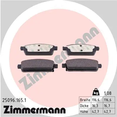 Brake Pad Set, disc brake (25096.165.1)
