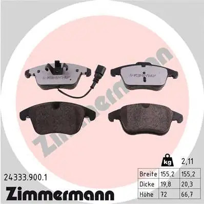 Brake Pad Set, disc brake (24333.900.1)