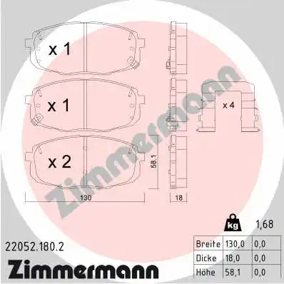 Brake Pad Set, disc brake (22052.180.2)