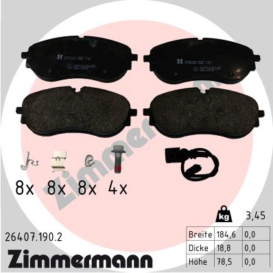 Brake Pad Set, disc brake (26407.190.2)