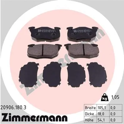 Brake Pad Set, disc brake (20906.180.3)