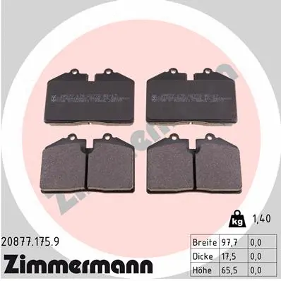 Brake Pad Set, disc brake (20877.175.9)