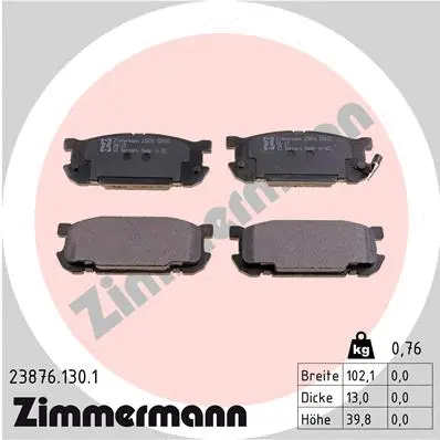 Brake Pad Set, disc brake (23876.130.1)