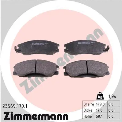 Brake Pad Set, disc brake (23569.170.1)