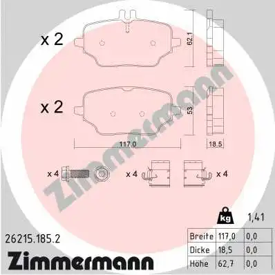 Brake Pad Set, disc brake (26215.185.2)