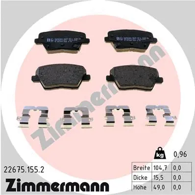 Brake Pad Set, disc brake (22675.155.2)