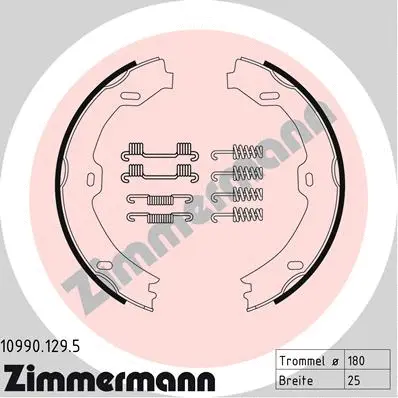 Brake Shoe Set, parking brake (10990.129.5)