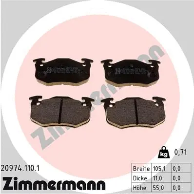 Brake Pad Set, disc brake (20974.110.1)