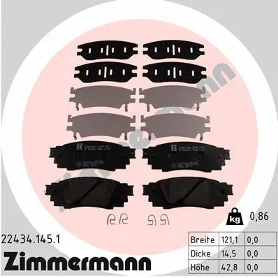 Brake Pad Set, disc brake (22434.145.1)