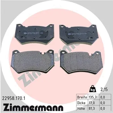 Brake Pad Set, disc brake (22958.170.1)
