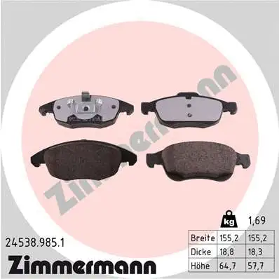 Brake Pad Set, disc brake (24538.985.1)