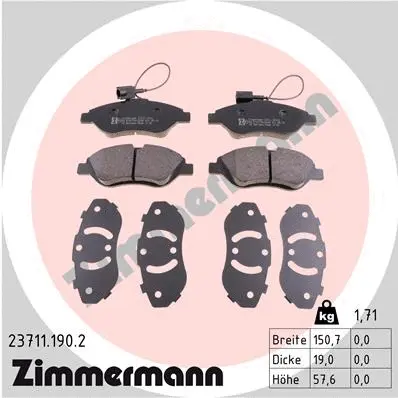 Brake Pad Set, disc brake (23711.190.2)