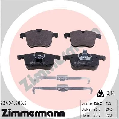 Brake Pad Set, disc brake (23404.205.2)