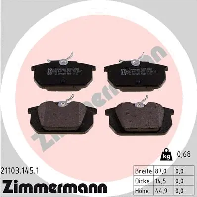Brake Pad Set, disc brake (21103.145.1)