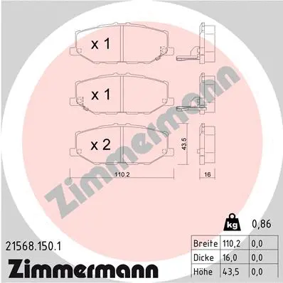 Brake Pad Set, disc brake (21568.150.1)