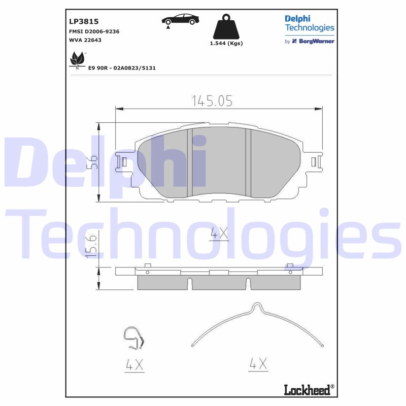 Brake Pad Set, disc brake (LP3815)