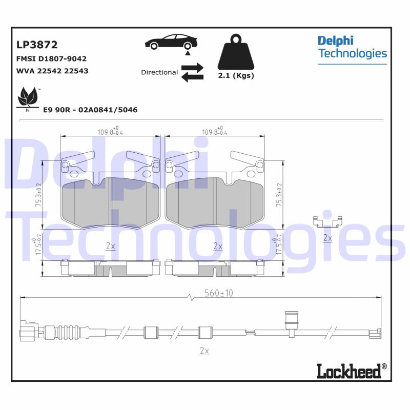 Brake Pad Set, disc brake (LP3872)