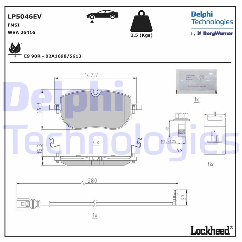 Brake Pad Set, disc brake (LP5046EV)