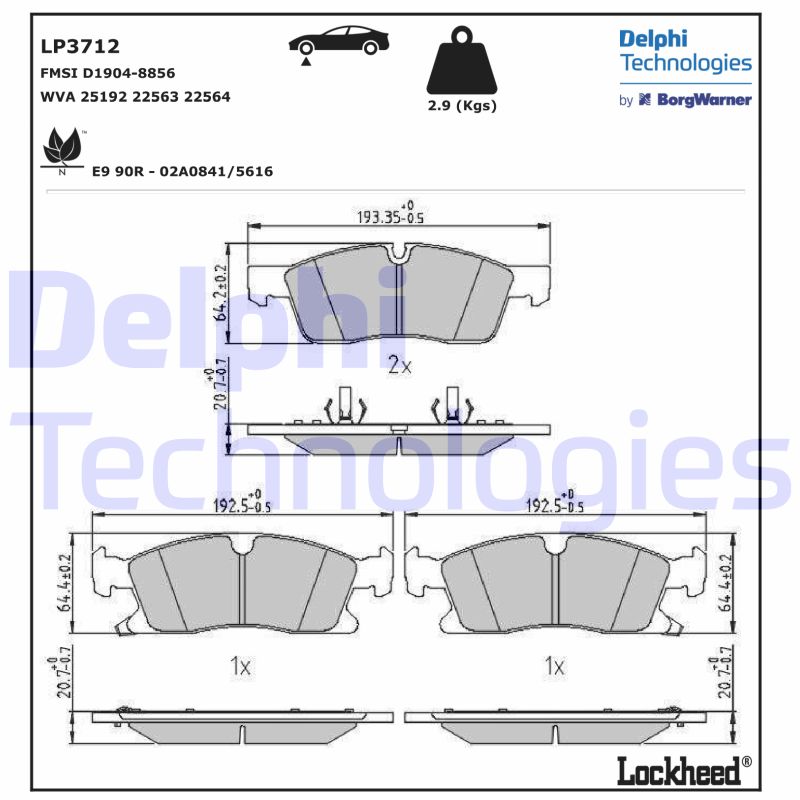 Brake Pad Set, disc brake (LP3712)