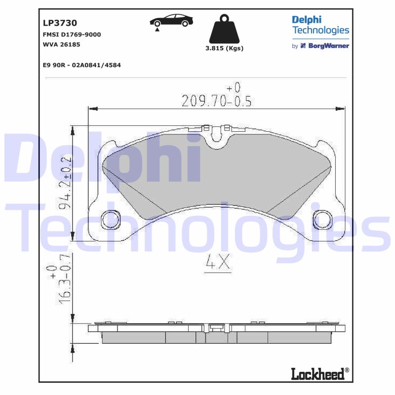 Brake Pad Set, disc brake (LP3730)