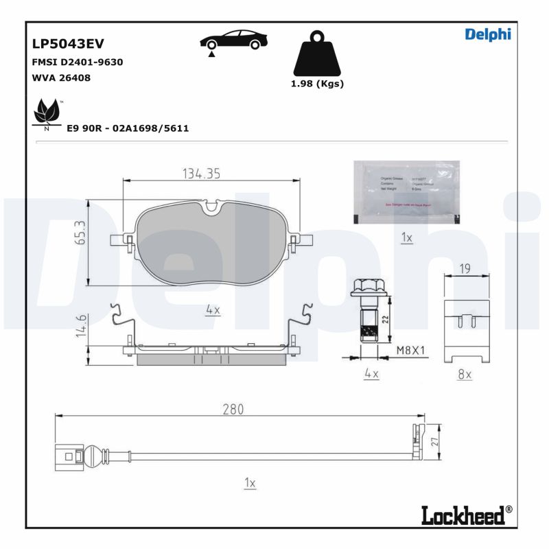Brake Pad Set, disc brake (LP5043EV)