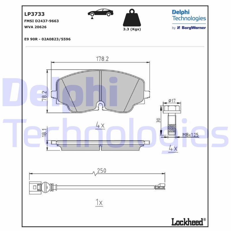 Brake Pad Set, disc brake (LP3733)