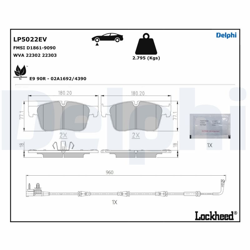 Brake Pad Set, disc brake (LP5022EV)