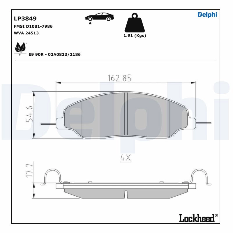 Brake Pad Set, disc brake (LP3849)