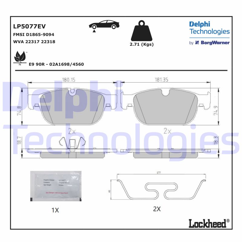 Brake Pad Set, disc brake (LP5077EV)