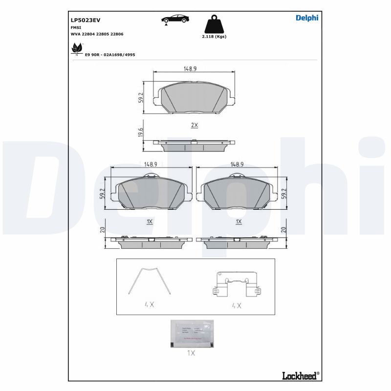 Brake Pad Set, disc brake (LP5023EV)
