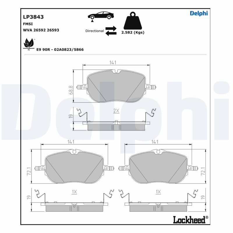 Brake Pad Set, disc brake (LP3843)