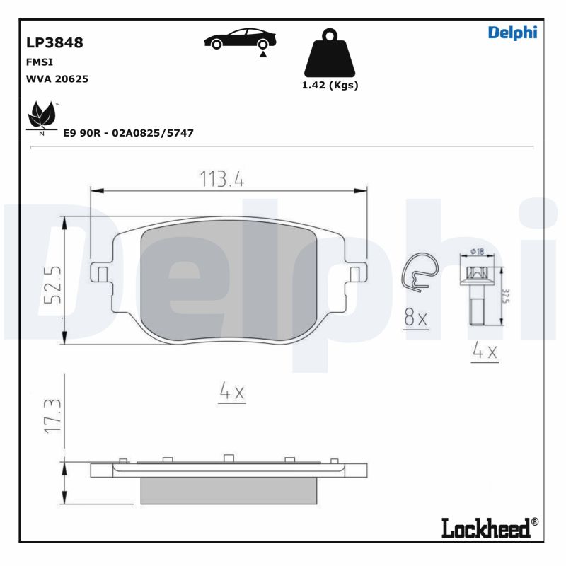 Brake Pad Set, disc brake (LP3848)