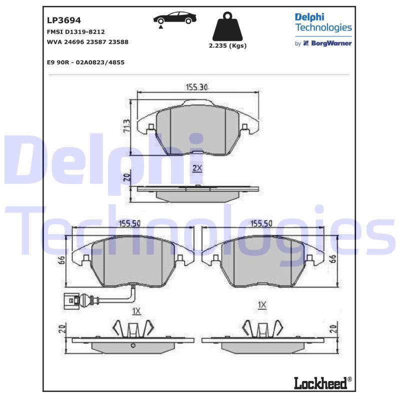 Brake Pad Set, disc brake (LP3694)