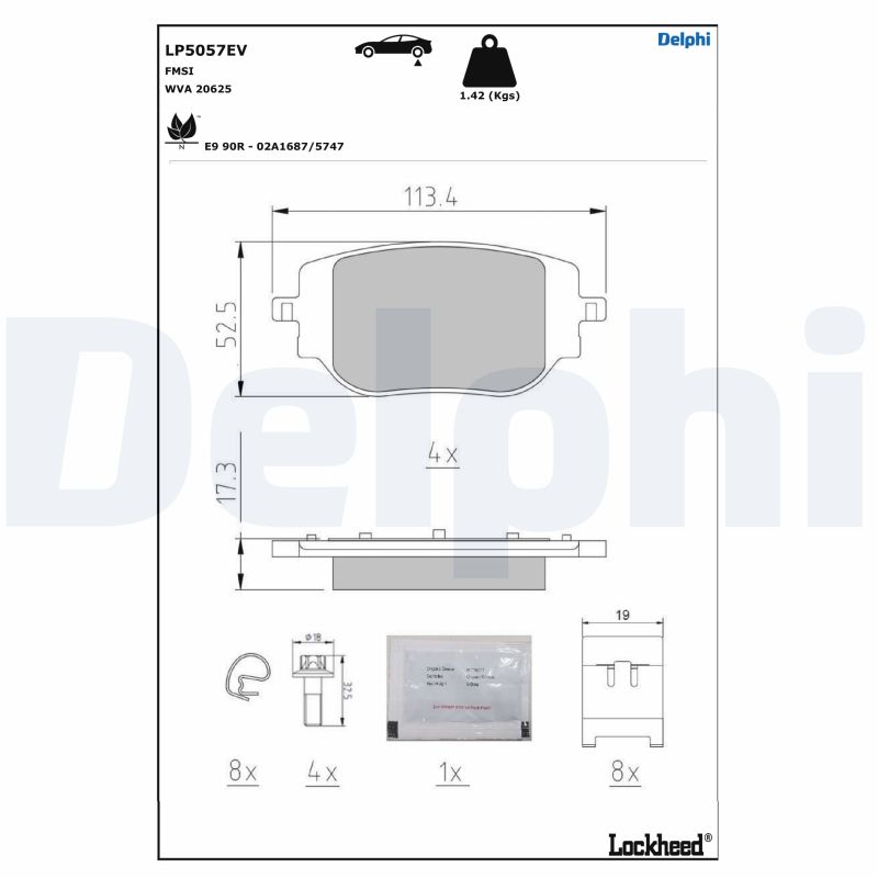 Brake Pad Set, disc brake (LP5057EV)