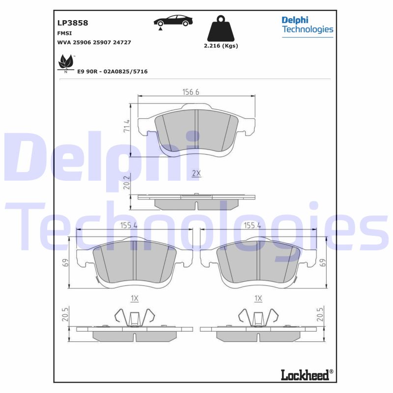 Brake Pad Set, disc brake (LP3858)