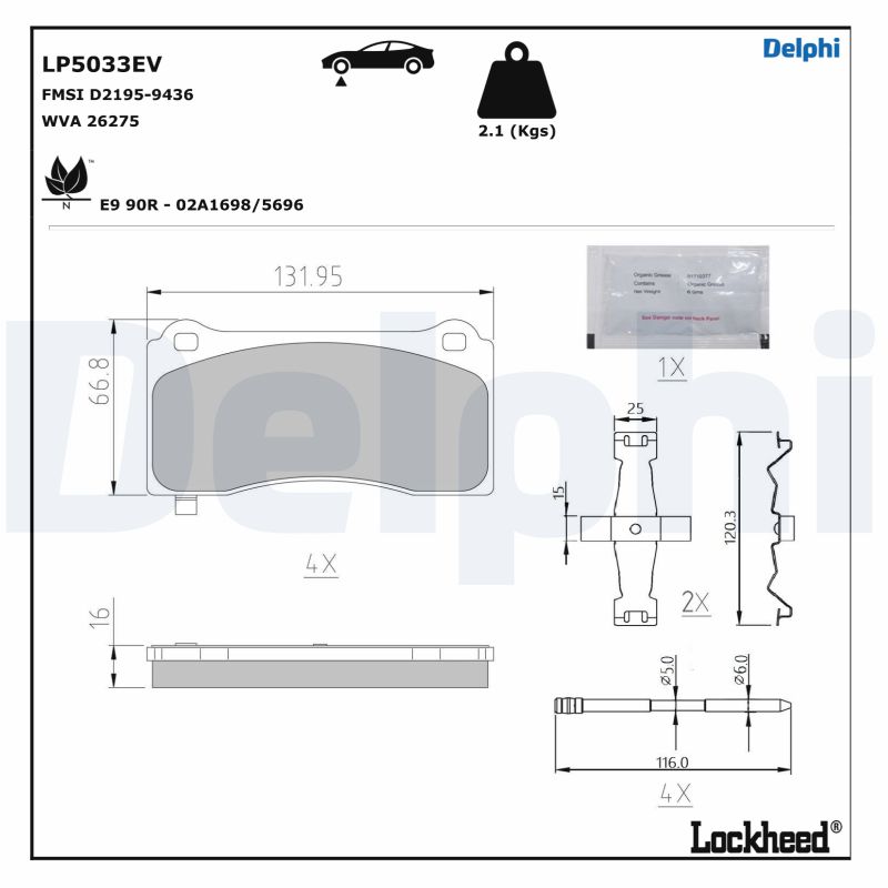 Brake Pad Set, disc brake (LP5033EV)