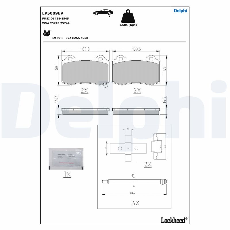 Brake Pad Set, disc brake (LP5009EV)