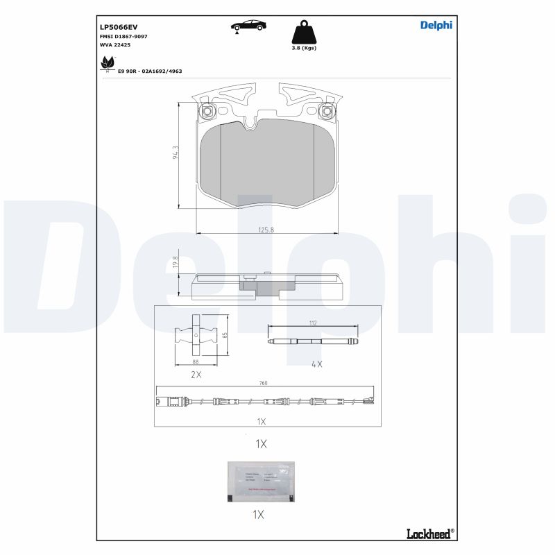 Brake Pad Set, disc brake (LP5066EV)