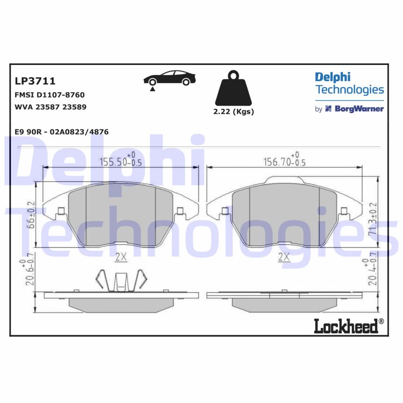 Brake Pad Set, disc brake (LP3711)