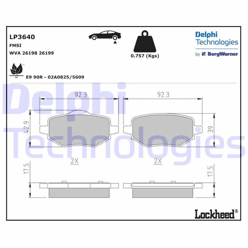 Brake Pad Set, disc brake (LP3640)