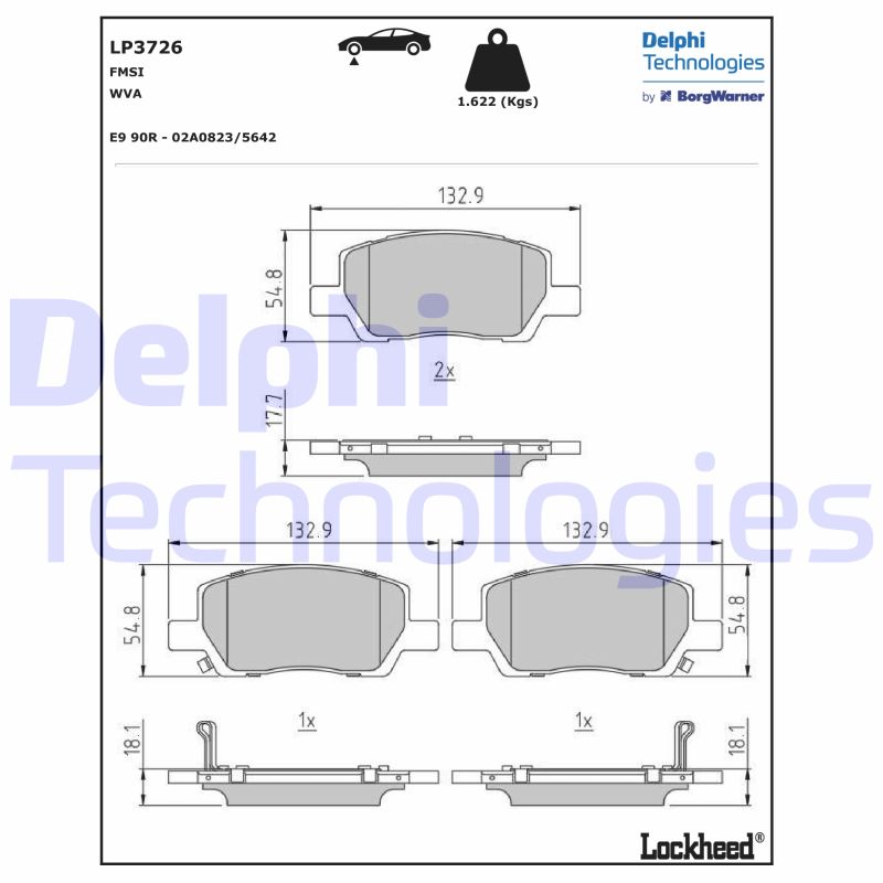 Brake Pad Set, disc brake (LP3726)