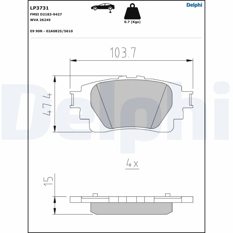 Brake Pad Set, disc brake (LP3731)