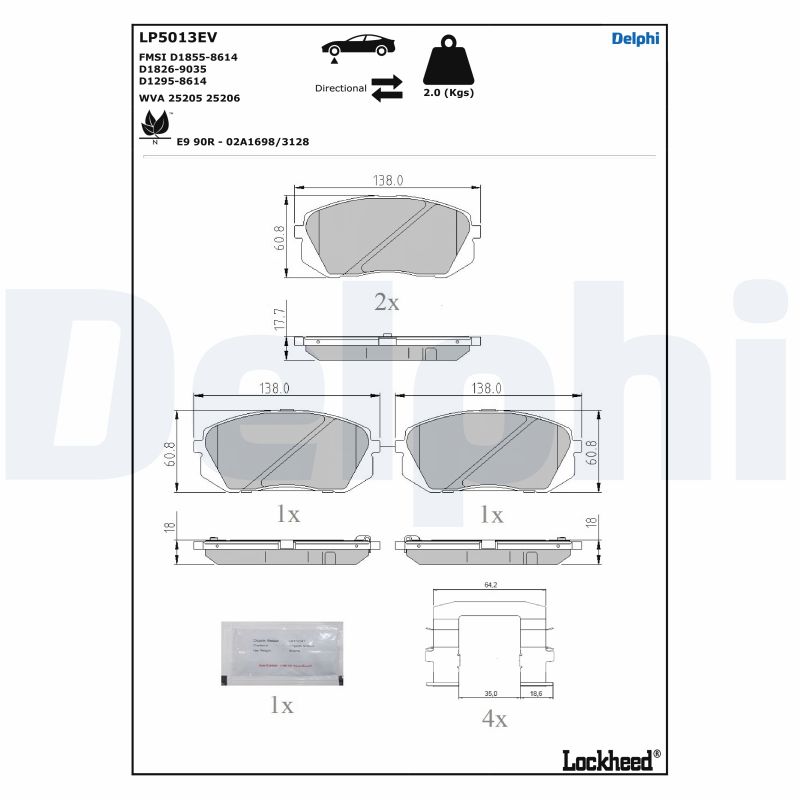 Brake Pad Set, disc brake (LP5013EV)
