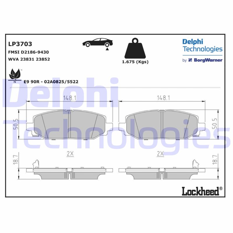 Brake Pad Set, disc brake (LP3703)
