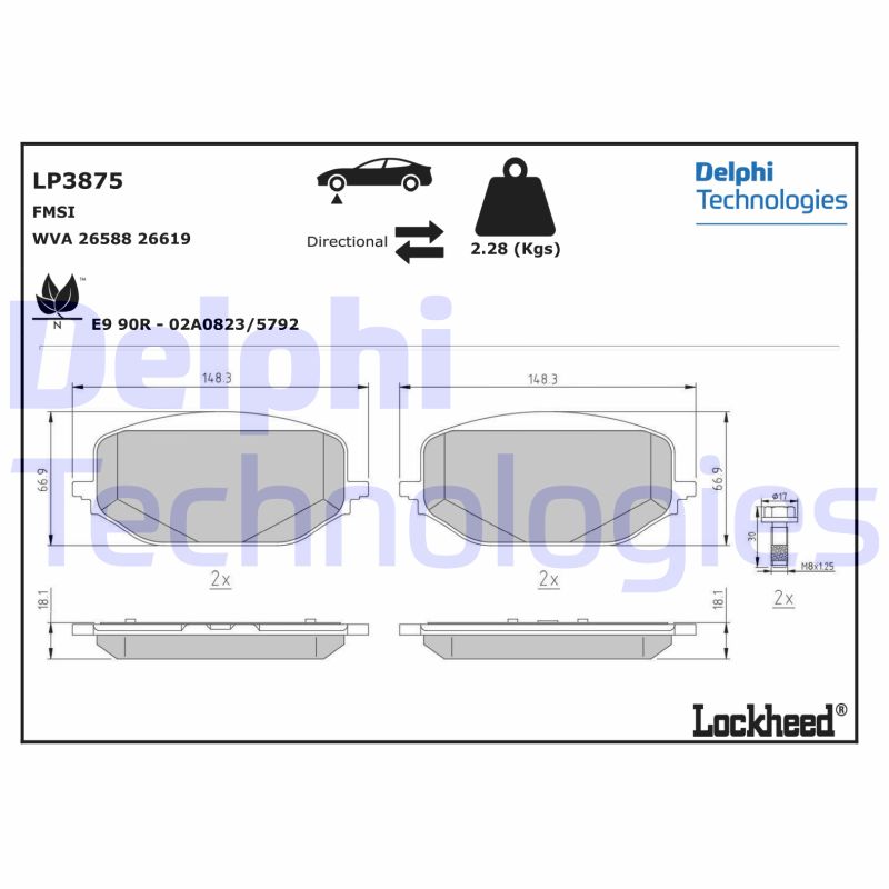 Brake Pad Set, disc brake (LP3875)