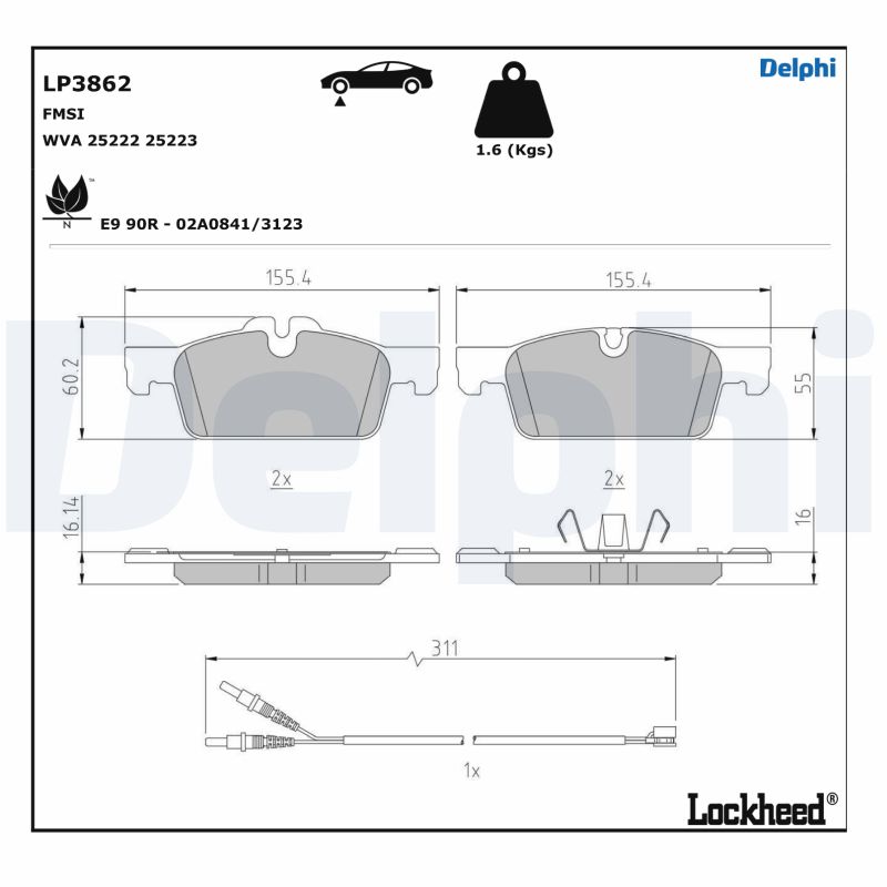 Brake Pad Set, disc brake (LP3862)