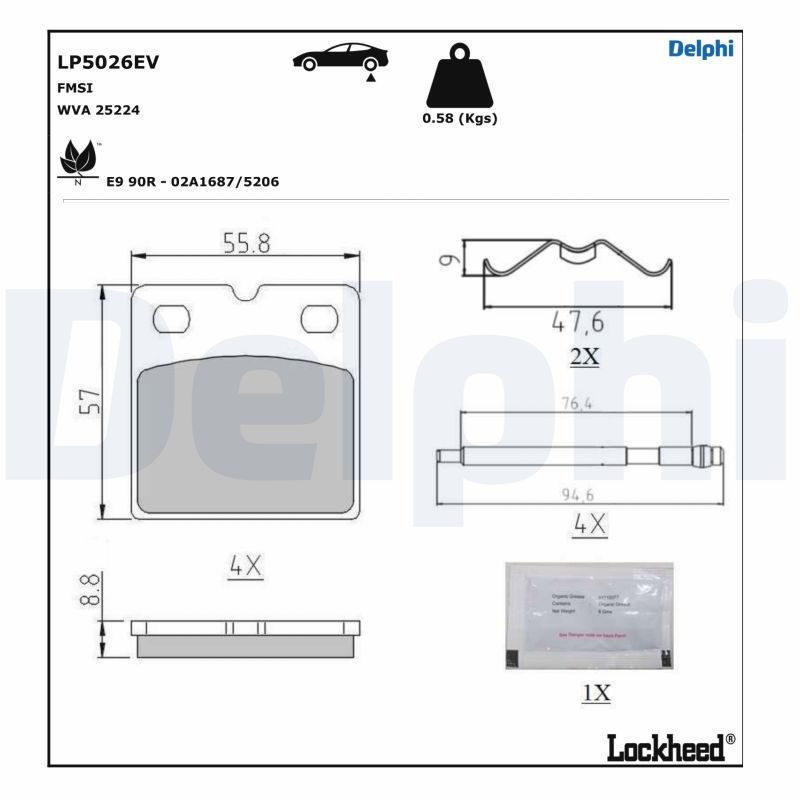 Brake Pad Set, disc parking brake (LP5026EV)