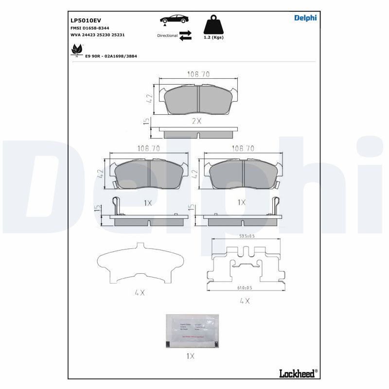 Brake Pad Set, disc brake (LP5010EV)